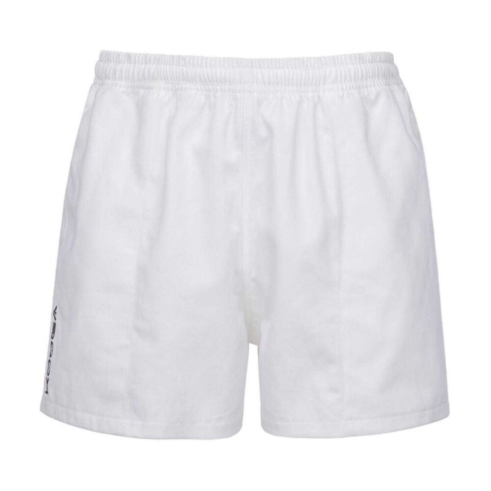 KooGa Unisex Adult Cotton Elasticated Waist Rugby Shorts / White